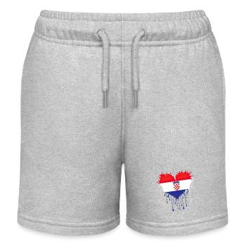 Croatia hrvatska croatia hrv hr travel tourism - Kids Organic Sweat Shorts by Stanley/Stella - heather grey - Front