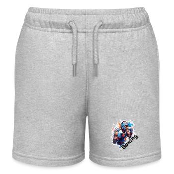 Boxer / Sport / Kampf / Arena / Boxring / Fäuste - Kinder Organic Joggingshorts Mini Bolter von Stanley/Stella - Grau meliert - Vorne