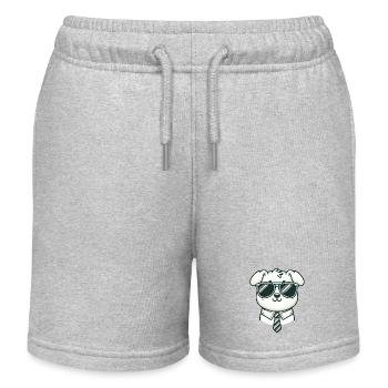 Chien mignon avec lunettes de soleil et cravate - Short de jogging enfant bio Stanley/Stella - gris chiné - Devant