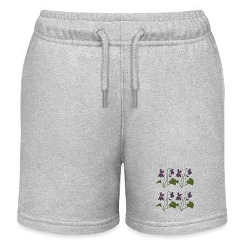 Violet 4 plis - Short de jogging enfant bio Stanley/Stella - gris chiné - Devant