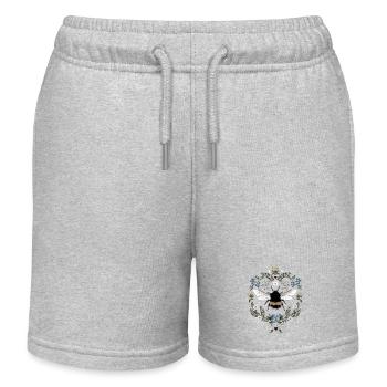 Bourdon Fleurs Abeille - Short de jogging enfant bio Stanley/Stella - gris chiné - Devant