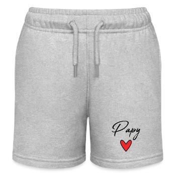 GRANDPA. FATHER'S DAY. HAPPY GRANDPA'S DAY. I LOVE YOU. - Kids Organic Sweat Shorts by Stanley/Stella - heather grey - Front