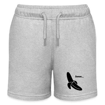 Hmm Lecker Banane Geschenk - Kinder Organic Joggingshorts Mini Bolter von Stanley/Stella - Grau meliert - Vorne