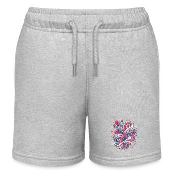 Abstraktes Blumenmuster - Kinder Organic Joggingshorts Mini Bolter von Stanley/Stella - Grau meliert - Vorne