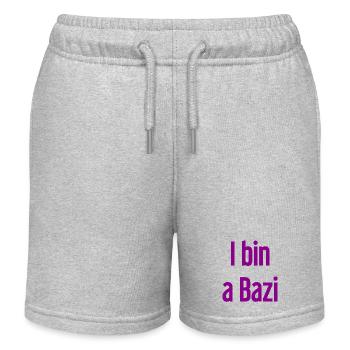 I bin a Bazi – Bayerischer Spruch mit Humor - Kinder Organic Joggingshorts Mini Bolter von Stanley/Stella - Grau meliert - Vorne