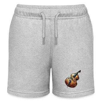 Double Bass Musical Instrument - Kids Organic Sweat Shorts by Stanley/Stella - heather grey - Front