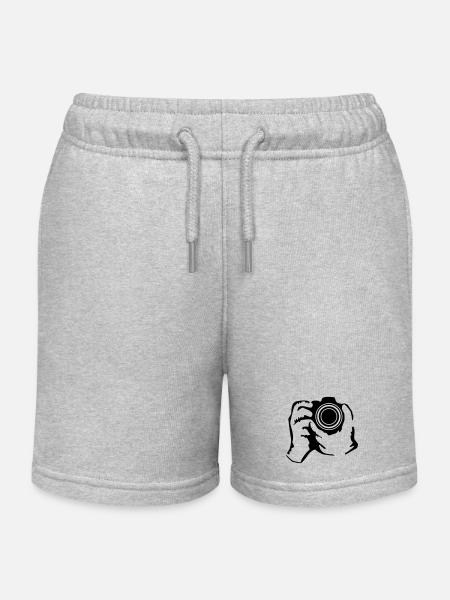 kamera fotografie fotograf - Kinder Organic Joggingshorts Mini Bolter von Stanley/Stella - Grau meliert
