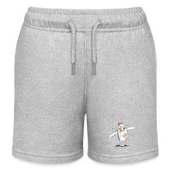 Cool Running Chicken - Kids Organic Sweat Shorts by Stanley/Stella - heather grey - Front