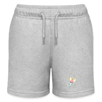 Motif Ange Doux - Short de jogging enfant bio Stanley/Stella - gris chiné - Devant