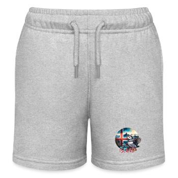 Iceland - Island - Puffin - Kinder Organic Joggingshorts Mini Bolter von Stanley/Stella - Grau meliert - Vorne