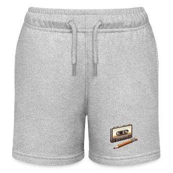 Kassettenstift 80er 90er Jahre Erinnerungsgeschenk - Kinder Organic Joggingshorts Mini Bolter von Stanley/Stella - Grau meliert - Vorne
