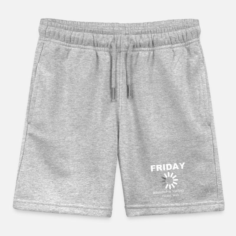 Friday Weekend Loading Saying Kids Organic Sweat Shorts by Stanley/Stella