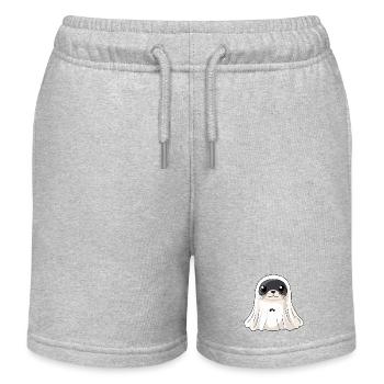 Seal Animal Halloween Ghost - Kids Organic Sweat Shorts by Stanley/Stella - heather grey - Front