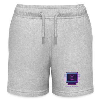 Chargement permanent du design néon rétro du PC - Short de jogging enfant bio Stanley/Stella - gris chiné - Devant