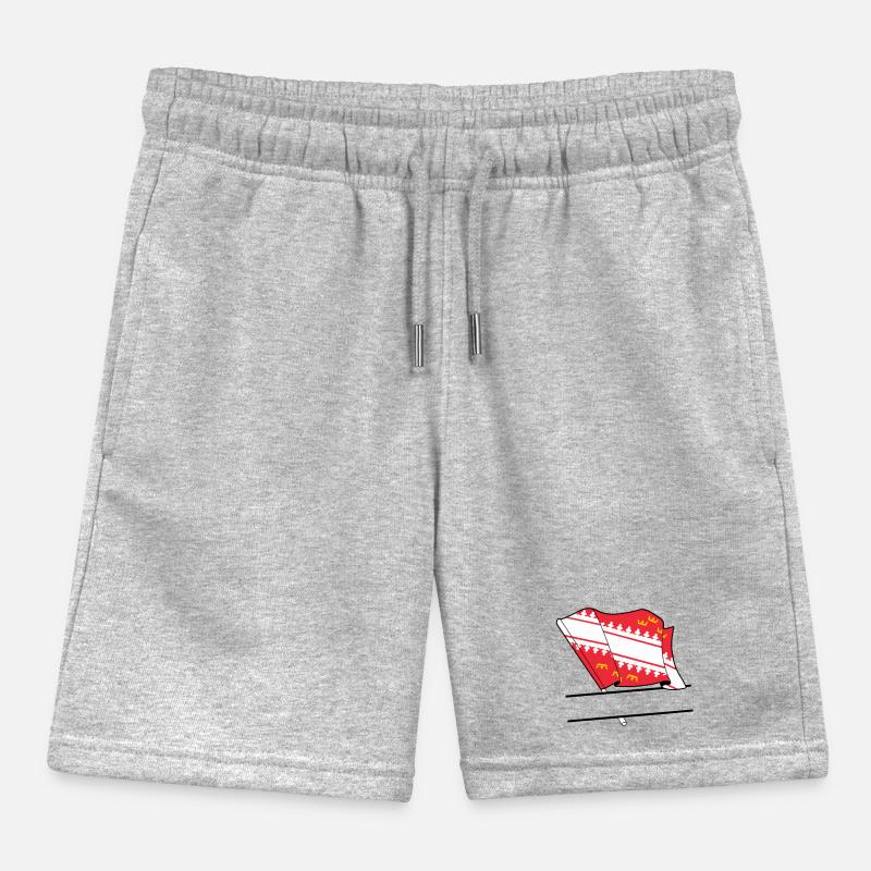 Alsace flag with text box Kids Organic Sweat Shorts by Stanley/Stella