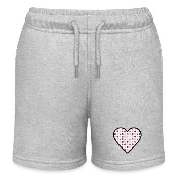 Motif de cœur Points étoilés mignons - Short de jogging enfant bio Stanley/Stella - gris chiné - Devant