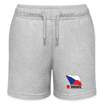 TSCHECHISCHE Republik – Flagge mit Herz - Kinder Organic Joggingshorts Mini Bolter von Stanley/Stella - Grau meliert - Vorne