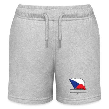 TSCHECHISCHE REPUBLIK – Personalisierte Flagge - Kinder Organic Joggingshorts Mini Bolter von Stanley/Stella - Grau meliert - Vorne