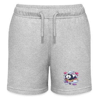Rêve de panda sur des nuages gaufrés - Short de jogging enfant bio Stanley/Stella - gris chiné - Devant