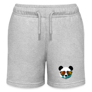 Dégradé de panda avec lunettes de soleil - Short de jogging enfant bio Stanley/Stella - gris chiné - Devant