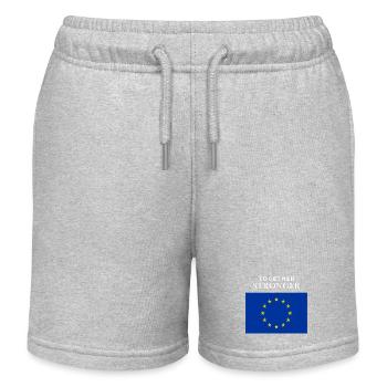 Zusammen stärker EU Flagge - Kinder Organic Joggingshorts Mini Bolter von Stanley/Stella - Grau meliert - Vorne