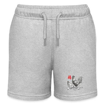 Hühnerhaltung Asiatisch - Kinder Organic Joggingshorts Mini Bolter von Stanley/Stella - Grau meliert - Vorne