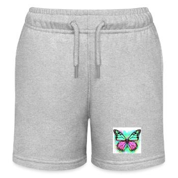 Schmetterling - Kinder Organic Joggingshorts Mini Bolter von Stanley/Stella - Grau meliert - Vorne