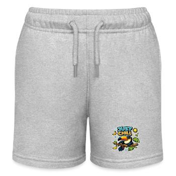 Just Chill – Tropischer Tukan - Kinder Organic Joggingshorts Mini Bolter von Stanley/Stella - Grau meliert - Vorne