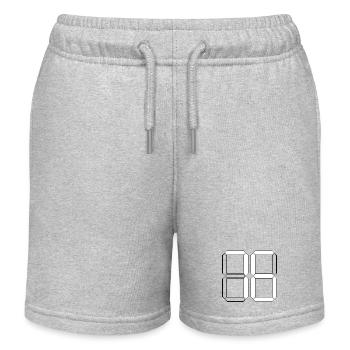 NUMBER 76 Seventy-Six Gift Digital - Kids Organic Sweat Shorts by Stanley/Stella - heather grey - Front