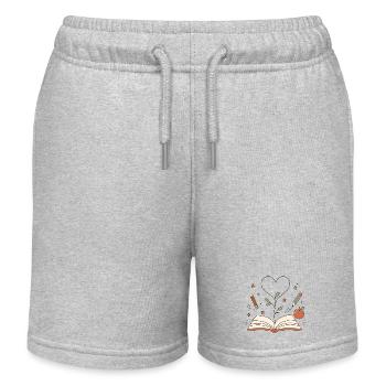 Herzbaum aus Buch – Kreativität blüht - Kinder Organic Joggingshorts Mini Bolter von Stanley/Stella - Grau meliert - Vorne