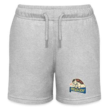 Mann Bin Isch Pferdisch – Müdes Pferd & Reiter Hum - Kinder Organic Joggingshorts Mini Bolter von Stanley/Stella - Grau meliert - Vorne