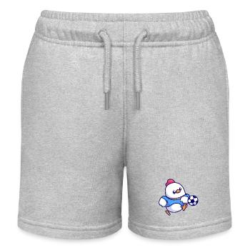 Chick Soccer Kick - Kids Organic Sweat Shorts by Stanley/Stella - heather grey - Front