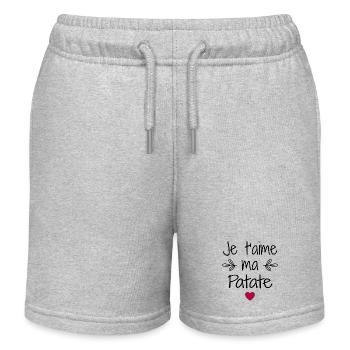 Je t'aime ma Patate - Short de jogging enfant bio Stanley/Stella - gris chiné - Devant