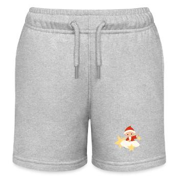 Sandmännchen auf der Wolke mit Sternen - Kinder Organic Joggingshorts Mini Bolter von Stanley/Stella - Grau meliert - Vorne