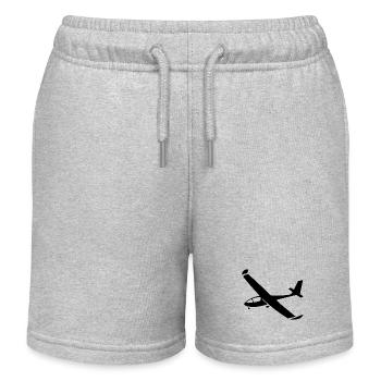 Minimalistische Flugzeug-Silhouetten - Elegante Lu - Kinder Organic Joggingshorts Mini Bolter von Stanley/Stella - Grau meliert - Vorne