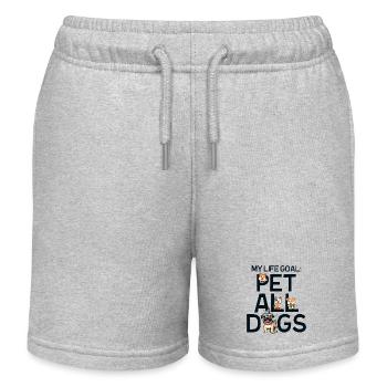 Mon objectif de vie est d’caresser tous les chiens - Short de jogging enfant bio Stanley/Stella - gris chiné - Devant