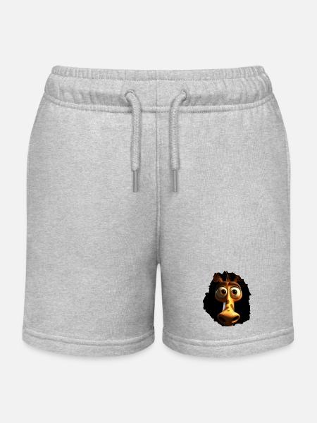Skeptische Giraffe - Kinder Organic Joggingshorts Mini Bolter von Stanley/Stella - Grau meliert