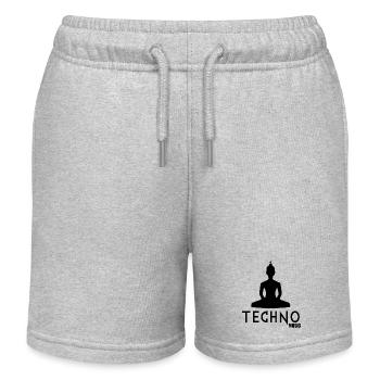 techno music 1 - Kids Organic Sweat Shorts by Stanley/Stella - heather grey - Front