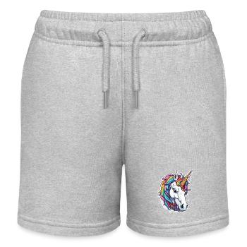 Einhorn / Fabelwesen / Märchen / Magie / Glitzer - Kinder Organic Joggingshorts Mini Bolter von Stanley/Stella - Grau meliert - Vorne