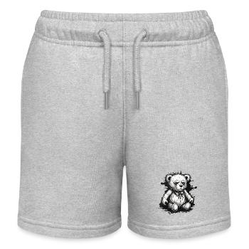 Teddybär / Kuscheltier / Stofftier / Geschenkidee - Kinder Organic Joggingshorts Mini Bolter von Stanley/Stella - Grau meliert - Vorne