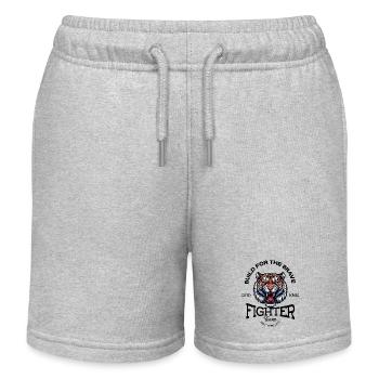 Fighter Team - Construit pour les Braves - Short de jogging enfant bio Stanley/Stella - gris chiné - Devant