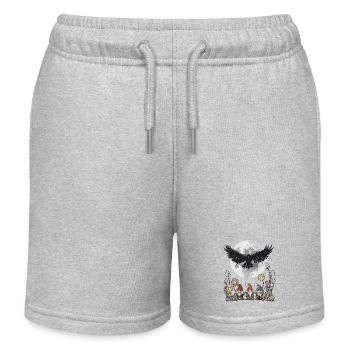 Mond Rabe Fantasy Märchenfigur Troll Fabel Kind - Kinder Organic Joggingshorts Mini Bolter von Stanley/Stella - Grau meliert - Vorne