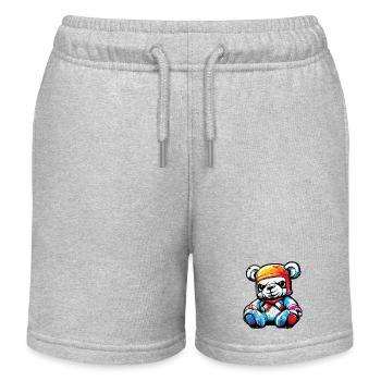 Teddybär / Kuscheltier / Stofftier / Geschenkidee - Kinder Organic Joggingshorts Mini Bolter von Stanley/Stella - Grau meliert - Vorne