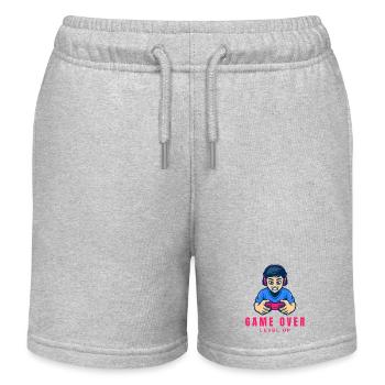 Cartoon Game Over - Kids Organic Sweat Shorts by Stanley/Stella - heather grey - Front