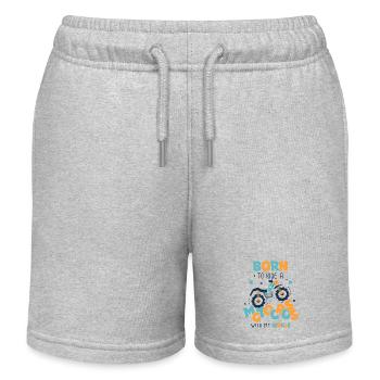 Geboren, um mit Onkel Motocross zu fahren - Kinder Organic Joggingshorts Mini Bolter von Stanley/Stella - Grau meliert - Vorne