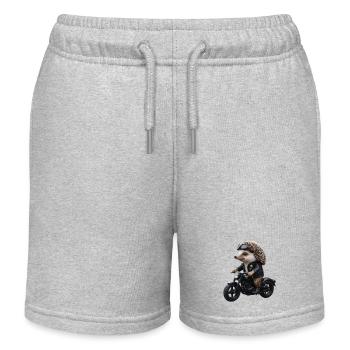 Hérisson motard - Short de jogging enfant bio Stanley/Stella - gris chiné - Devant