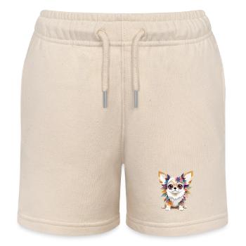 Chihuahua Dog Playful Adorable Fun Animal - Kids Organic Sweat Shorts by Stanley/Stella - soft Ecru - Front