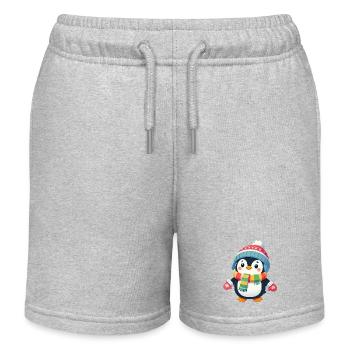 Bande dessinée Pingouin - Short de jogging enfant bio Stanley/Stella - gris chiné - Devant