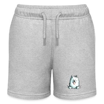 Neugieriger Samojede - Kinder Organic Joggingshorts Mini Bolter von Stanley/Stella - Grau meliert - Vorne