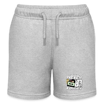 80er Party,Fun Shirt,80er Never Forget..(25) - Kinder Organic Joggingshorts Mini Bolter von Stanley/Stella - Grau meliert - Vorne